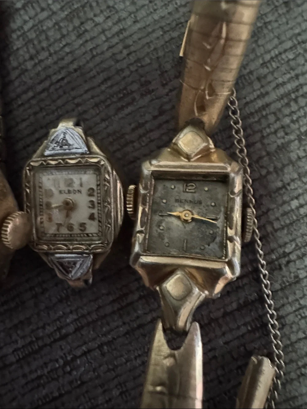 Vintage Estate Ladies Watch 5pc - Art Deco Elbon, Benrus, Vetania, Timex, Pandan